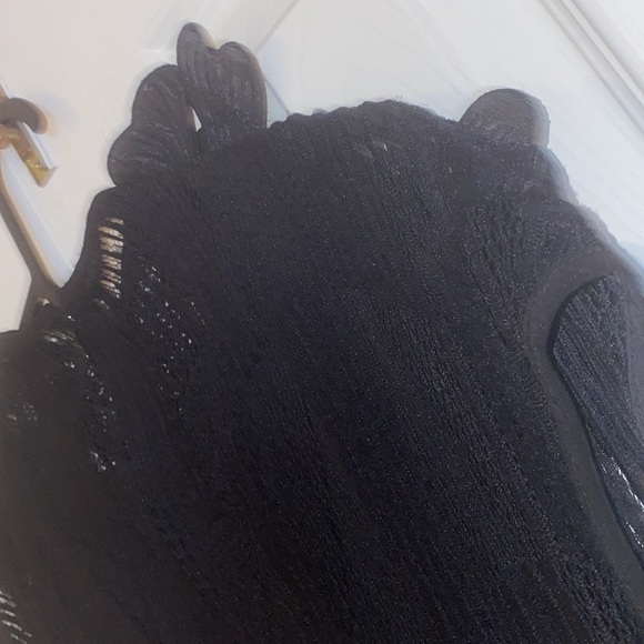 Frank Lyman Montreal black bedazzled shoulder  cap sleeves jumpsuit Sz 8 - Picture 13 of 16